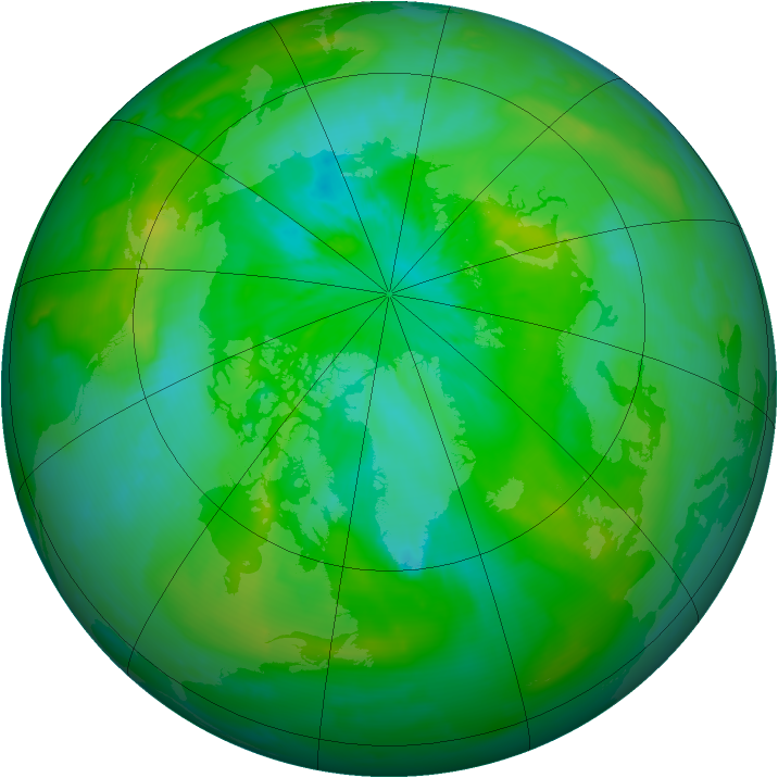 Arctic ozone map for 10 July 2012